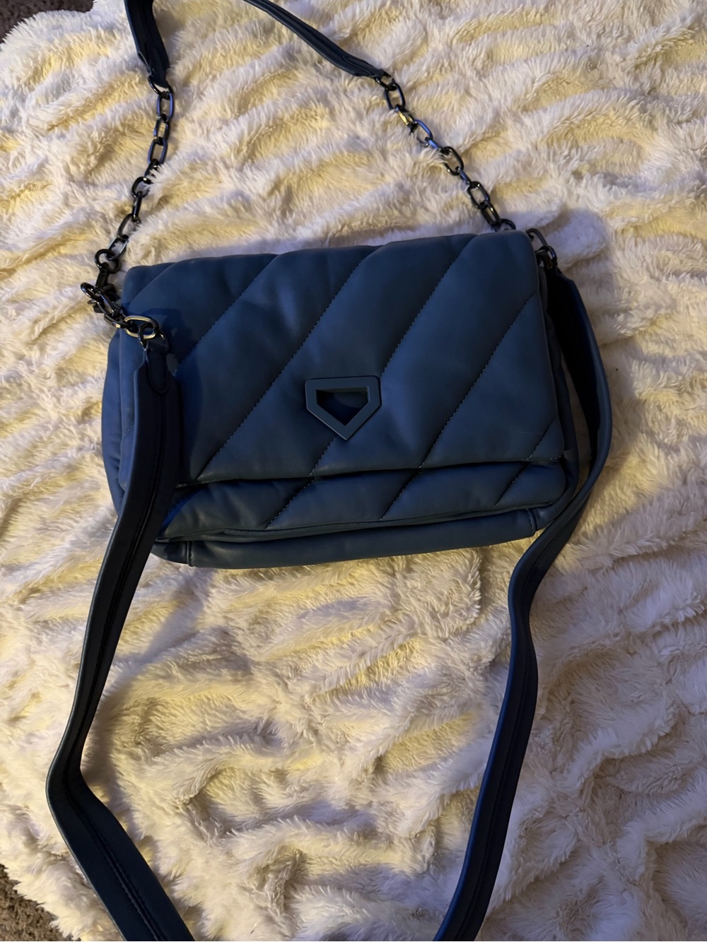 Quilted Chico’s Crossbody Bag in Navy Blue - Modern Everyday Style